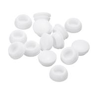 sourcing map 26 Pcs Silicone Plugs, Rubber Round Snap in Locking Hole Plugs for 14-15mm Hole, Hole Stoppers Waterproof Hole Plug for Metal Tube, Furniture End Caps Inserts, White