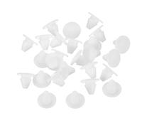 sourcing map 26 Pcs Silicone Plugs, Rubber Round Snap in Locking Hole Plugs for 5mm Hole, Hole Stoppers Waterproof Hole Plug for Metal Tube, Furniture End Caps Inserts, White