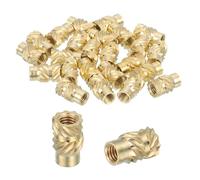 sourcing map 26 Pcs Threaded Inserts, M3 Brass Heat Set Insert for 3D Printing and Plastic Material Female Knurled Insert Nuts for Laptops Electronic Products, M3x5x8mm