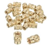 sourcing map 26 Pcs Threaded Inserts, M4 Brass Heat Set Insert for 3D Printing and Plastic Material Female Knurled Insert Nuts for Laptops Electronic Products, M4x6x8mm