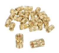 sourcing map 26 Pcs Threaded Inserts, M4 Brass Heat Set Insert for 3D Printing and Plastic Material Female Knurled Insert Nuts for Laptops Electronic Products, M4x5x8mm