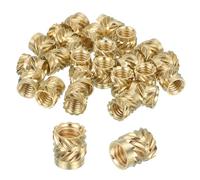 sourcing map 26 Pcs Threaded Inserts, M4 Brass Heat Set Insert for 3D Printing and Plastic Material Female Knurled Insert Nuts for Laptops Electronic Products, M4x5.5x6mm