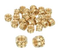 sourcing map 26 Pcs Threaded Inserts, M5 Brass Heat Set Insert for 3D Printing and Plastic Material Female Knurled Insert Nuts for Laptops Electronic Products, M5x7.5x5mm