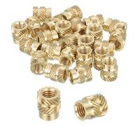 sourcing map 26 Pcs Threaded Inserts, M5 Brass Heat Set Insert for 3D Printing and Plastic Material Female Knurled Insert Nuts for Laptops Electronic Products, M5x8x9mm
