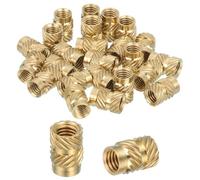sourcing map 26 Pcs Threaded Inserts, M5 Brass Heat Set Insert for 3D Printing and Plastic Material Female Knurled Insert Nuts for Laptops Electronic Products, M5x7x10mm