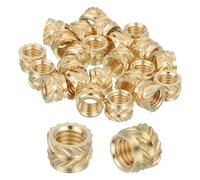 sourcing map 26 Pcs Threaded Inserts, M5 Brass Heat Set Insert for 3D Printing and Plastic Material Female Knurled Insert Nuts for Laptops Electronic Products, M5x7x5mm