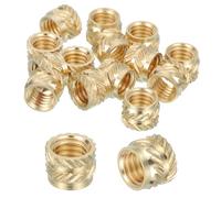 sourcing map 26 Pcs Threaded Inserts, M6 Brass Heat Set Insert for 3D Printing and Plastic Material Female Knurled Insert Nuts for Laptops Electronic Products, M6x8x6mm