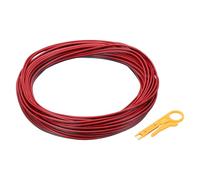 sourcing map 26AWG 2-Conductor Electrical Wire, Tinned Copper 49Ft/15M Long Red Black Flexible Extension Cord 300V Parallel Wire With Wire Stripper for LED RGB Cable, DIY Model
