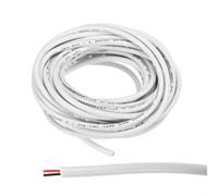sourcing map 26AWG Electrical Wire 2 Conductors 16FT/5m Power Cable Flexible Extension Signal Signal Cable White for LED Strips Lamps Lighting Power Supply