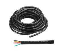 sourcing map 26AWG Electrical Wire 5 Conductors 16FT/5m Power Cable Flexible Extension Signal Signal Cable Black for LED Strips Lamps Lighting Power Supply