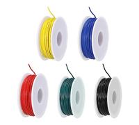 sourcing map 26AWG Wire 26 Gauge Electrical Wire, PVC 1007 Stranded Wire Hook Up Wire Tinned Copper Wire 100m(328ft) 5 Colors for DIY Wiring Applications