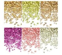 sourcing map 26g Crushed Glass for Crafts, 2-4mm Metallic Irregular Glass Chips Sprinkles Reflective Chunky Glitter for Nail Arts Vase Filler DIY Resin Decor, Silver/Gold/Pink/Purple