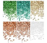sourcing map 26g Crushed Glass for Crafts, 2-4mm Metallic Irregular Glass Chips Sprinkles Reflective Chunky Glitter for Nail Arts Vase Filler DIY Resin Decor, Green/Blue/Pink/White/Gold