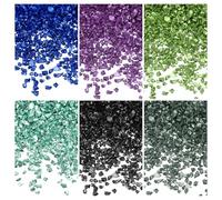 sourcing map 26g Crushed Glass for Crafts, 2-4mm Metallic Irregular Glass Chips Sprinkles Reflective Chunky Glitter for Nail Arts Vase Filler DIY Resin Decor, Blue/Green/Black