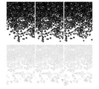 sourcing map 26g Crushed Glass for Crafts, 2-4mm Metallic Irregular Glass Chips Sprinkles Reflective Chunky Glitter for Nail Arts Vase Filler DIY Resin Decor, Black/White