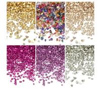 sourcing map 26g Crushed Glass for Crafts, 2-4mm Metallic Irregular Glass Chips Sprinkles Reflective Chunky Glitter for Nail Arts Vase Filler DIY Resin Decor, Gold/Purple/Silver