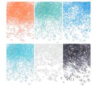 sourcing map 26g Crushed Glass for Crafts, 2-4mm Metallic Irregular Glass Chips Sprinkles Reflective Chunky Glitter for Nail Arts Vase Filler DIY Resin Decor, Blue/Orange/White