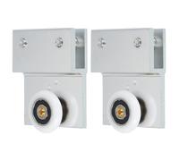 sourcing map 26mm Diameter Frameless Sliding Shower Door Roller Replacement, Aluminum Alloy Flat Edge Shower Door Wheels for Bathroom Sliding Glass Door 8-10mm Silver 2 Pcs