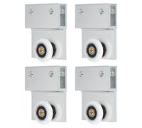 sourcing map 26mm Diameter Frameless Sliding Shower Door Roller Replacement, Aluminum Alloy Flat Edge Shower Door Wheels for Bathroom Sliding Glass Doors 8-10mm Silver 4 Pcs