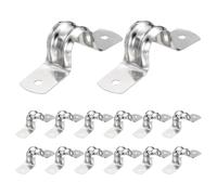 sourcing map 26pcs Conduit Clamp, 1 Hole 16mm Dia Stainless Steel Pipe Strap, U Bracket Double Band Rigid Metal Conduit Hanger for Pipe Fixing, Tube Wire Installation