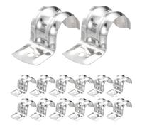 sourcing map 26pcs Conduit Clamp, 1 Hole 20mm Dia Stainless Steel Pipe Strap, Rigid Metal Conduit Hanger for Pipe Fixing, Tube Wire Installation