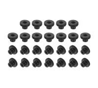 sourcing map 26Pcs Knurled Thumb Nuts, M3x7mm Carbon Steel Nut Iron Round Knobs Fasteners High Head Through Hole Hand Screw Nut for 3D Printer Part, Black