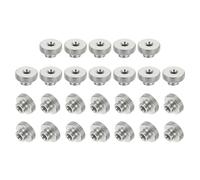 sourcing map 26Pcs Knurled Thumb Nuts, M3x7mm Carbon Steel Nut Iron Round Knobs Fasteners High Head Through Hole Hand Screw Nut for 3D Printer Part, Silver