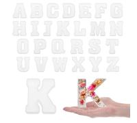 sourcing map 26pcs Large Letter Resin Molding 4" A-Z Capital English Alphabet Silicone Mould for Word Sign Art, DIY Crafts, Party Decoration