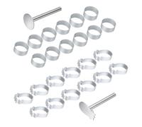 sourcing map 26Pcs Metal Cookie Cutters Set, Aluminum Alloy Cookie Cutter Cookie Baking with Press Stamp for Making Cake Fondant Biscuit Sandwich, Round & Pineapple Shape