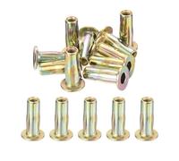 sourcing map 26Pcs Multi-Grip Rivet Nut, M6 Flat Head Carbon Steel Pre-Bulbed Shank Threaded Insert Nut with Zinc Plated Finish