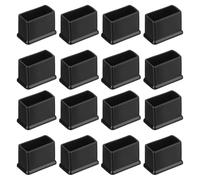 sourcing map 26Pcs PVC Square Chair Leg Caps, 30mm x 15mm OD Black Furniture Feet Pads Table Foot Cover Caps Floor Protectors for Patio Table Cabinet Bed Furniture