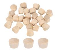 sourcing map 26Pcs Wood Button Plugs, 10mm/0.39" Flat Head Hardwood Screw Hole Plug Wooden Caps Buttons Wood Plug for Furniture Woodworking Craft Decor (11.5mm x 10mm)