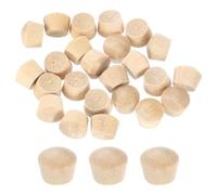 sourcing map 26Pcs Wood Button Plugs, 7.5mm/0.3" Flat Head Hardwood Screw Hole Plug Wooden Caps Buttons Wood Plug for Furniture Woodworking Craft Decor (9mm x 7.5mm)
