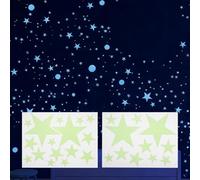 sourcing map 27 Pcs Glow in the Dark Stars for Ceiling, Glowing Galaxy Wall Decal Green Luminous Adhesive Wall Star Stickers 3D Glowing Stickers for Bedroom Living Room Decoration