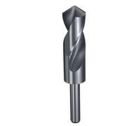 sourcing map 27mm Drill Bit 1/2" Reduced Shank Round 4241 High Speed Steel Nitriding Black 118° Standard Point for Plastic Wood Copper Aluminum Iron Medium Soft Metal