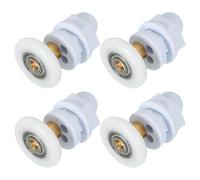 sourcing map 27mm Shower Door Parts, Rollers, Sliding Shower Doors Runners Wheels Replacement Copper Rod Pulley for Bathroom Glass Doors 4-6mm, White 4 Pcs