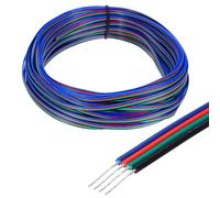 sourcing map 28 Gauge 4 Conductor Electrical Wire Tinned Copper Cable 66FT Flexible Stranded Hook-up Wire for LED Strips Lamps Residential Wiring Car Circuit