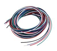 sourcing map 28 Gauge PVC Hookup Wire 3.0m/10ft 28AWG Flexible Electrical Wire UL1007 Tinned Copper Stranded 5 Color, 1.5mm Dia for Model Aircraft Electric Appliances Internal Connect