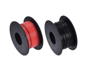 sourcing map 28 Gauge PVC Hookup Wire 30m/98ft 28AWG Flexible Electrical Wire Spool UL1007 Tinned Copper Stranded Black Red, 1.5mm Dia for Model Aircraft Electric Appliances Internal Connect