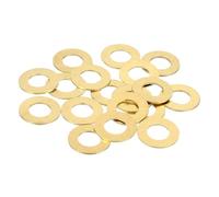 sourcing map 28 Pack Brass Flat Washer, M10 Copper Washers Crush Washer Kit Assortment, 10mm ID, 20mm OD, 1mm Thick for Bolts Screws Machinery Repair, Outdoor Construction