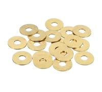 sourcing map 28 Pack Brass Flat Washer, M5 Copper Washers Crush Washer Kit Assortment, 5mm ID, 16mm OD, 1mm Thick for Bolts Screws Machinery Repair, Outdoor Construction