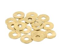 sourcing map 28 Pack Brass Flat Washer, M6 Copper Washers Crush Washer Kit Assortment, 6mm ID, 18mm OD, 1mm Thick for Bolts Screws Machinery Repair, Outdoor Construction