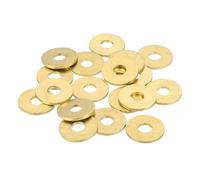 sourcing map 28 Pack Brass Flat Washer, M6 Copper Washers Crush Washer Kit Assortment, 6mm ID, 18mm OD, 1.5mm Thick for Bolts Screws Machinery Repair, Outdoor Construction