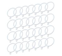 sourcing map 28 PCS Curtain Rod Rings with Eyelets Drapery Metal Curtain Rings Hanging Rings for Curtain Rod 1.8-Inch Inner Diameter White