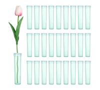sourcing map 28 Pcs Floral Water Tubes, 3 Inch Clear Flower Water Tubes Floral Vials with Plastic Caps for Fresh Flowers Arrangement Decor Milkweed Cutting Florist Supplies, Green
