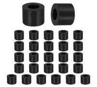 sourcing map 28 Pcs Round Rubber Spacers 13/16" OD x 3/8" ID x 9/16" Thickness Multi Purpose Anti Vibration Rubber Bushing Spacer Washer Fit for Home Car Accessories, Black