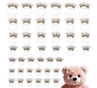 sourcing map 28 Pcs Safety Doll Eyelashes for Crocheting, 7 Sizes Doll Eyelashes Safety Eye Accessories Plastic Stuffed Animals Crochet Supplies for DIY Doll Bear Puppet Making, Brown