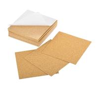 sourcing map 28 Pcs Self Adhesive Cork for Coaster, 100mm/3.94inch Square Backing Cork Tiles Mats for Wine Glass Cup Mug DIY Crafts (1mm Thick)