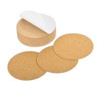 sourcing map 28 Pcs Self Adhesive Cork for Coaster, 95mm/3.74inch Round Backing Cork Tiles Mats for Wine Glass Cup Mug DIY Crafts (1mm Thick)