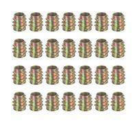 sourcing map 28 Pcs Threaded Inserts for Wood, Zinc Alloy M8 Thread Inserts Nuts Hex-Flush Socket Drive Screw 15mm Length for Furniture, Cabinet, Tables and Chairs